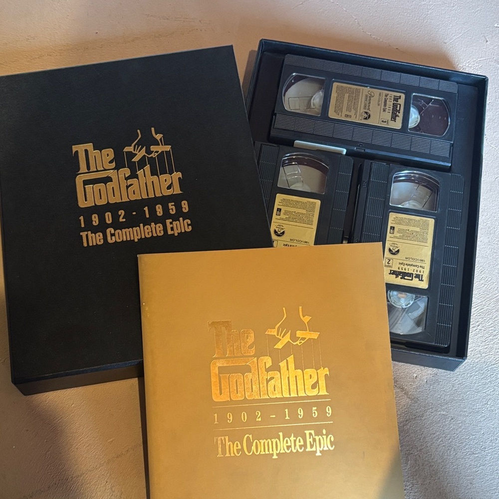The Godfather The Complete Epic VHS Box Set - Gold & Black